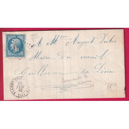 N°22 GC 491 BLANGY DU CALVADOS BOITE RURALE C BONNEVILLE LA LOUVET LETTRE