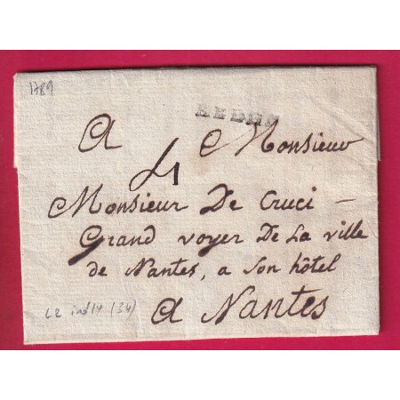 MARQUE REDON ILLE ET VILAINE 1789 LENAIN N°2 INDICE 14 POUR NANTES LETTRE