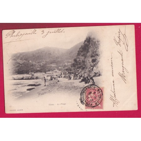 MOUCHON CAD MARITIME MARSEILLLE LIGNE DE PHILIPPEVILLE ALGERIE 1903 CARTE POSTALE STORA LETTRE