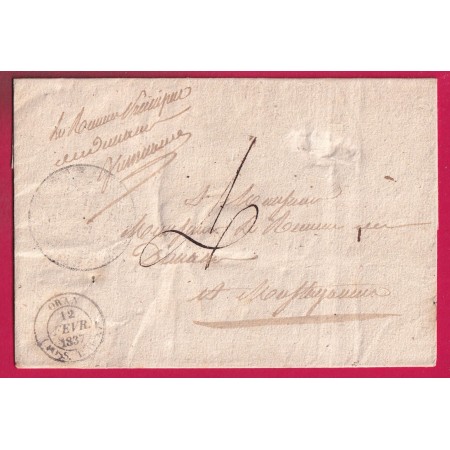 CAD ORAN POSSESSION AFRIQUE 1837 POUR MOSTAGANEM FRANCHISE A IDENTIFIER LETTRE