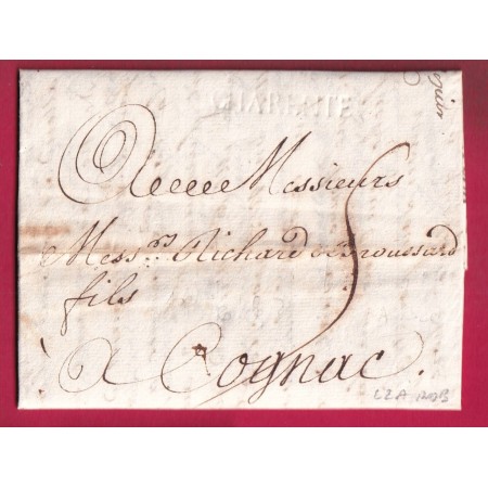 MARQUE A SEC CHARENTE 1761 LN°2A POUR COGNAC INDICE 13 CHARENTE INFERIEURE LETTRE
