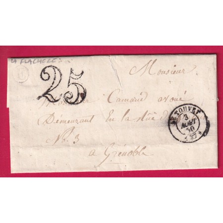 CAD TYPE 15 LE TOUVET ISERE BOITE RURALE E LA FLACHERES LETTRE