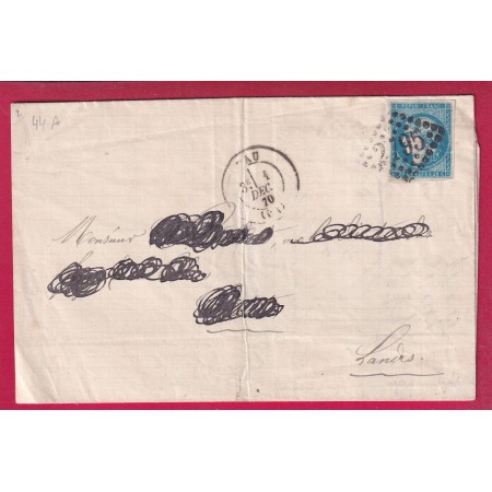 N°44A GC 2795 PAU BASSES PYRENEES POUR LES LANDES LETTRE