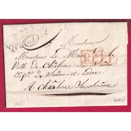 MARQUE P72P VILLENEUVE ST GEORGES SEINE ET OISE INDICE 15 POUR CHALON SUR SAONE PPPP LETTRE