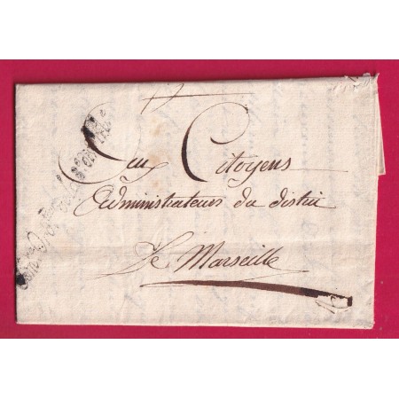 FRANCHISE COM ORDTEUR DE LA 8EME DIV MILITAIRE EYSAUTIER COMMISSAIRE DE S GUERRES MARSEILLE AN 3 1795 LETTRE