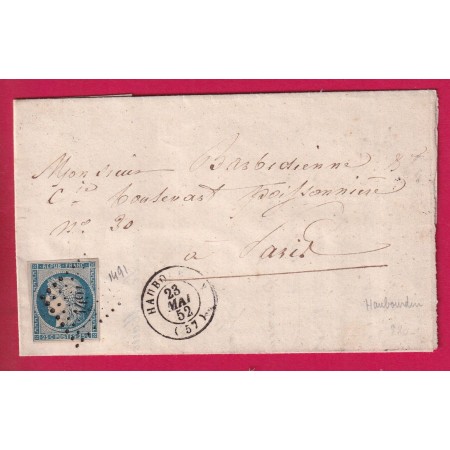 N°4 PC 1491 HAUBOURDIN NORD POUR PARIS LETTRE