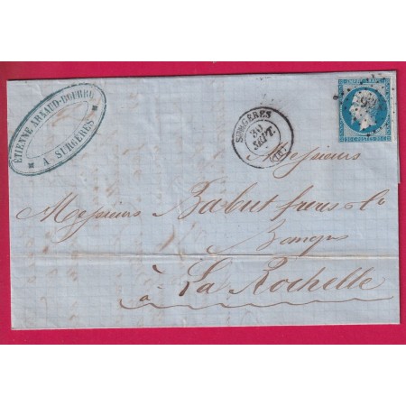 N°14 PERCE EN LIGNE SURGERES CHARENTE INFERIEURE POUR LA ROCHELLE LETTRE