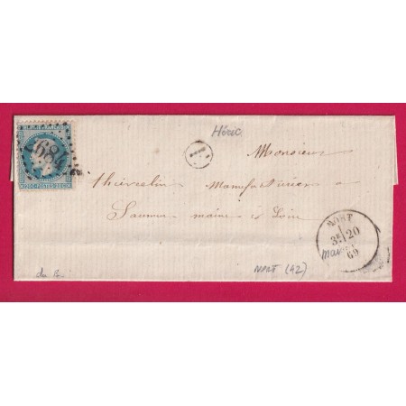 N°29 GC 2684 NORT LOIRE INFERIEURE BOITE RURALE E HERIC POUR SAUMUR MAINE ET LOIRE LETTRE