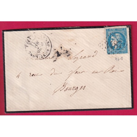 N°46B GC 3487 ST AMAND MONTROND CHER POUR BOURGES 26 MAI 1871 LETTRE