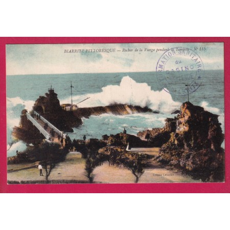 WW2 FORMATION SANITAIRE BIARRITZ CASINO BELLEVUE 1915 HOPITAL MILITAIRE BASSES PYRENEES POUR MONTMORENCY LETTRE