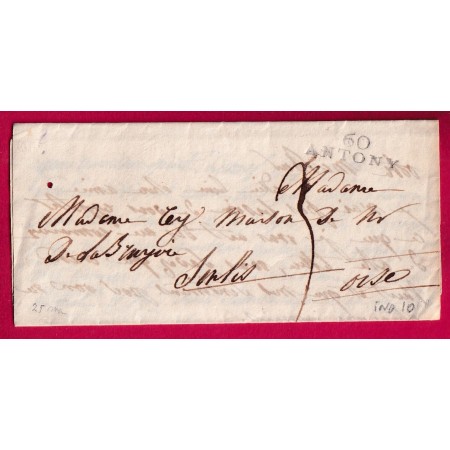MARQUE 60 ANTONY SEINE POUR SENLIS OISE LETTRE