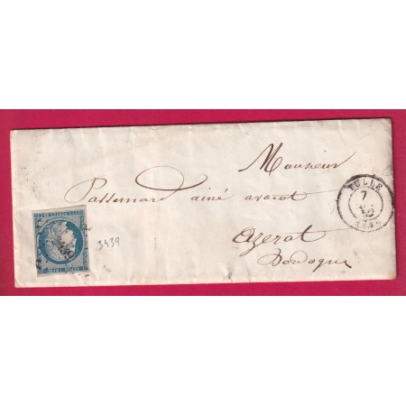 N°4 PC 3439 TULLE CORREZE POUR AZERAC DORDOGNE LETTRE
