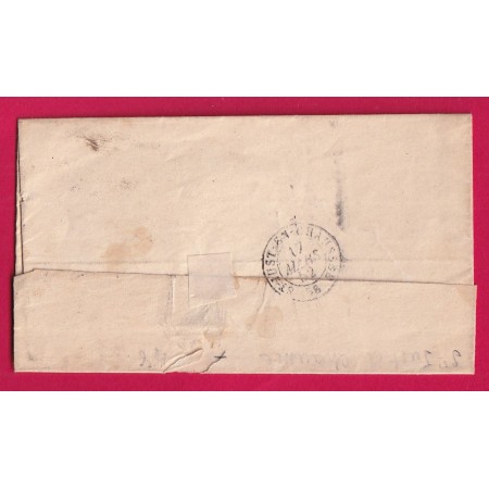 TAXE 1 DE FABRICATION LOCALE CAD TYPE 15 ST JUST EN CHAUSSEE OISE 1852 POUR ANGIVILLERS LETTRE