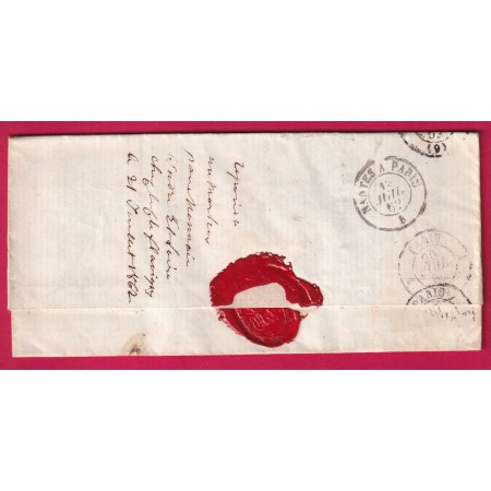 N°14 PC 2041 MONNAIE INDRE ET LOIRE CAD TYPE 22 POUR PARIS LETTRE