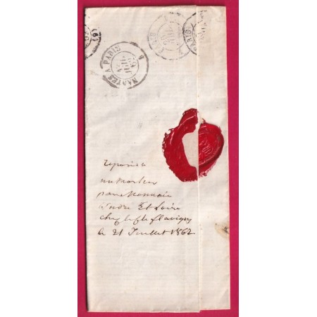 N°14 PC 2041 MONNAIE INDRE ET LOIRE CAD TYPE 22 POUR PARIS LETTRE