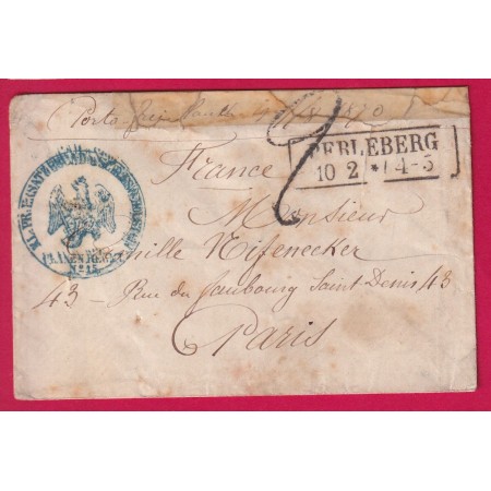 GUERRE 1870 PRISONNIER  DE GUERRE CAMPS DE PERLEBERG POUR PARIS ALLEMAGNE PRUSSE LETTRE