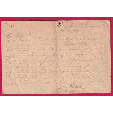 GUERRE 1870 CORRESPONDENZ KARTE FELD POST RELAIS DE ST JOIRE MEUSE 21/8/1870 POUR BERLIN ALLEMAGNE PRUSSE LETTRE