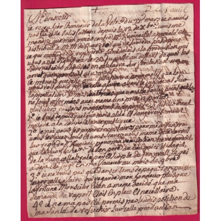 RARE MENTION JETE A LA BOITE SANS ARGENT + MARQUE PORT PAYE MANUSCRIT MORLAIX FINISTERE LN°19 INDICE18 POUR RENNES