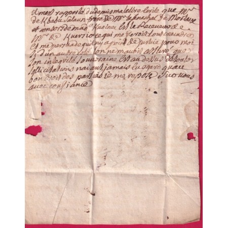 RARE MENTION JETE A LA BOITE SANS ARGENT + MARQUE PORT PAYE MANUSCRIT MORLAIX FINISTERE LN°19 INDICE18 POUR RENNES