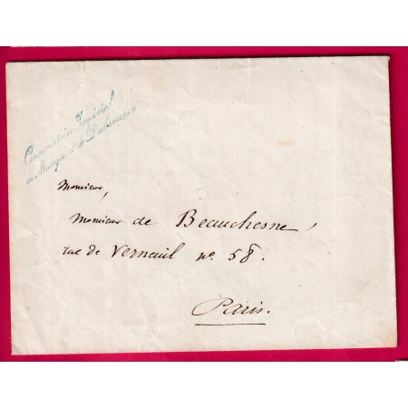 FRANCHISE CONSERVATOIRE IMPERIAL DE MUSIQUE ET DE DECLARATION POUR PARIS LETTRE