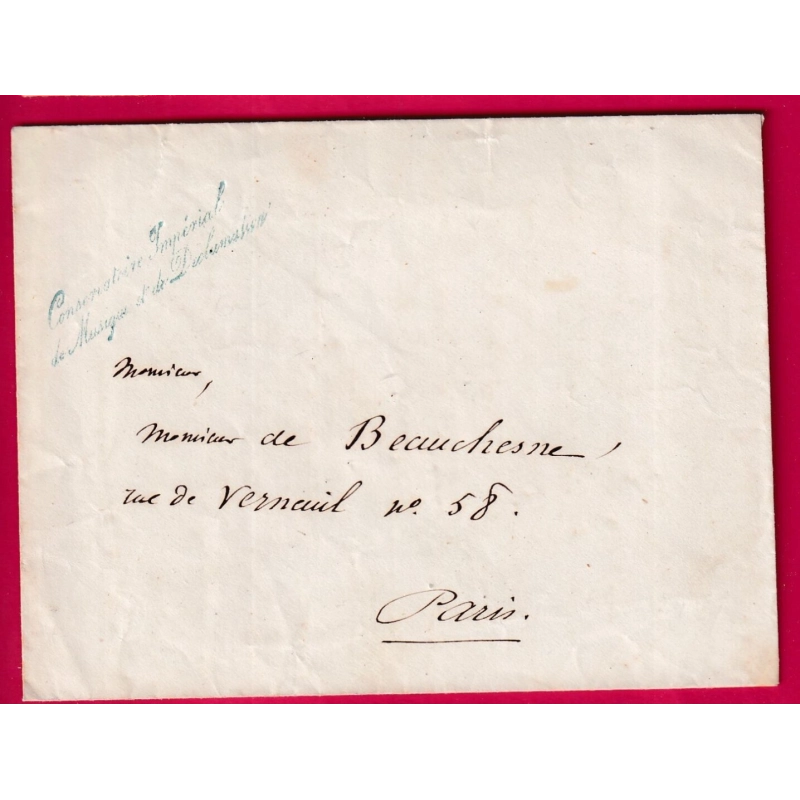 FRANCHISE CONSERVATOIRE IMPERIAL DE MUSIQUE ET DE DECLARATION POUR PARIS LETTRE