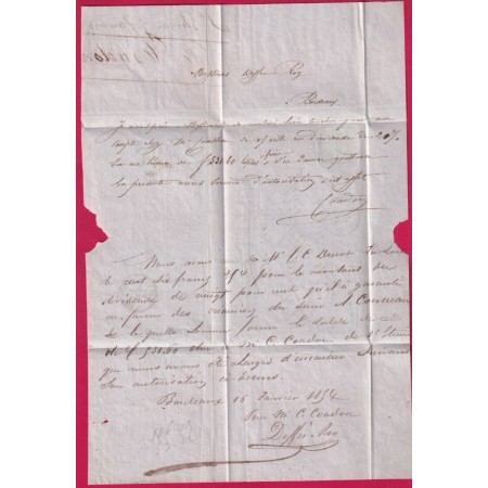N°10 PC 3053 ST ETIENNE LOIRE POUR BORDEAUX LETTRE
