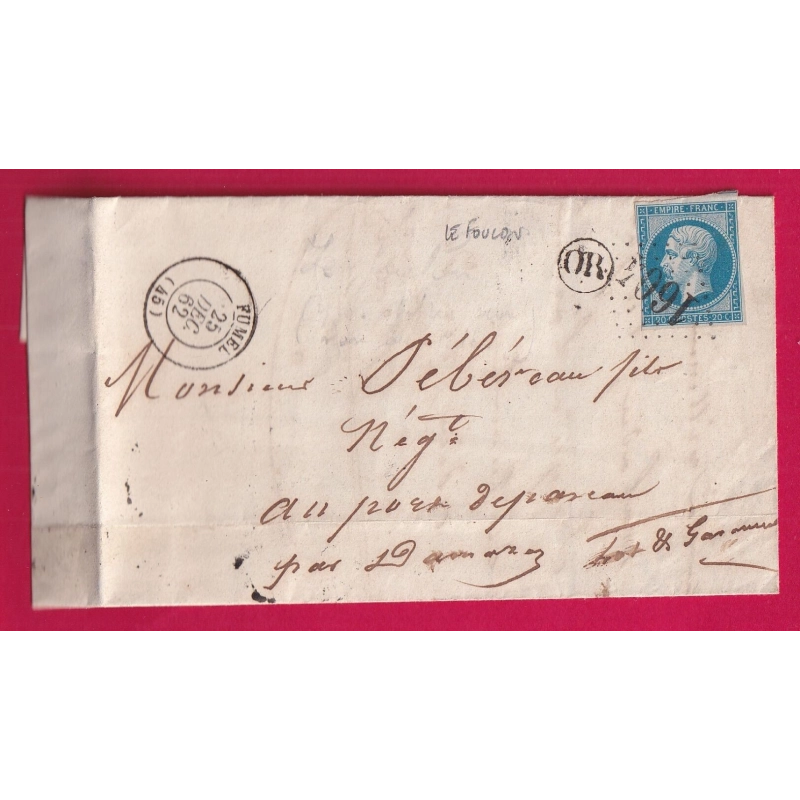 N°16 GC 1604 FUMEL LOT ET GARONNE OR LE FOULON POUR PONT DE PASCAU DAMAZAN LETTRE