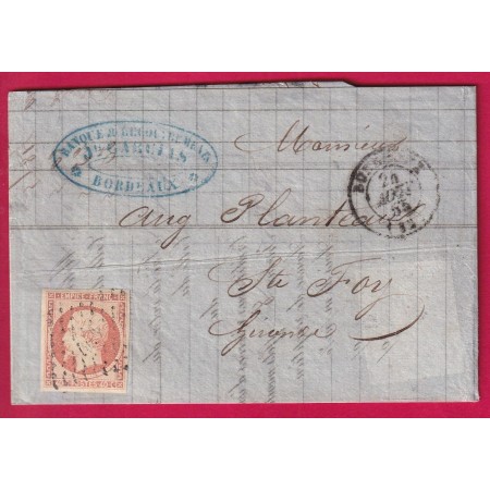 N°16 SUR PAILLE PC 441 BORDEAUX GIRONDE POUR ST FOY LA GRANDE LETTRE