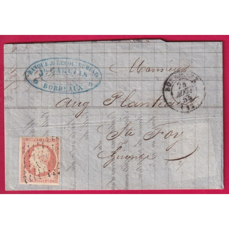 N°16 SUR PAILLE PC 441 BORDEAUX GIRONDE POUR ST FOY LA GRANDE LETTRE