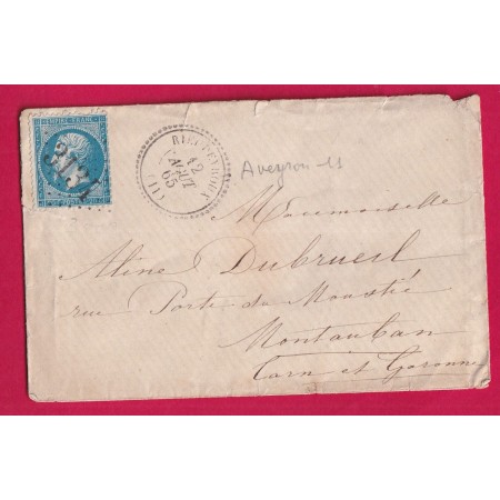 N°22 GC 3134 RIEUPEYROUX AVEYRON CAD TYPE 22 POUR MONTAUBAN TARN ET GARONNE