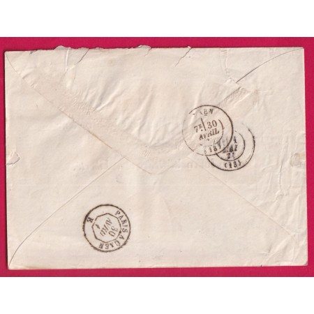 COMMUNE DE PARIS N°29 CAD TYPE 16 VERSAILLES DU 29 AVRIL 1871 ARRIVE CAEN 1ER MAI LETTRE