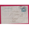 N°22 BUREAU DE PASSE1307 DIJON + CAD TYPE 15 SUR TIMBRE 1867 POUR ANDANCE ARDECHE LETTRE