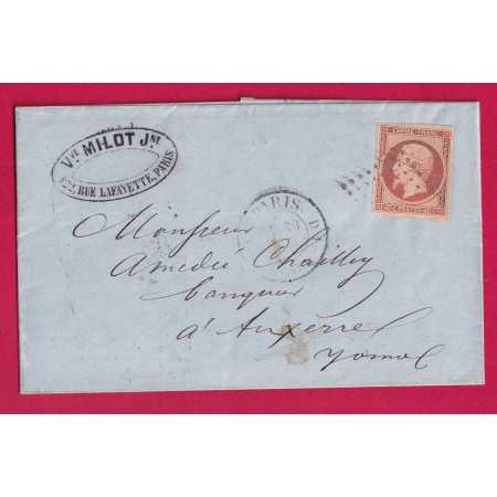 N°16 PARIS D1 60 D1 POUR AUXERRE YONNE LETTRE