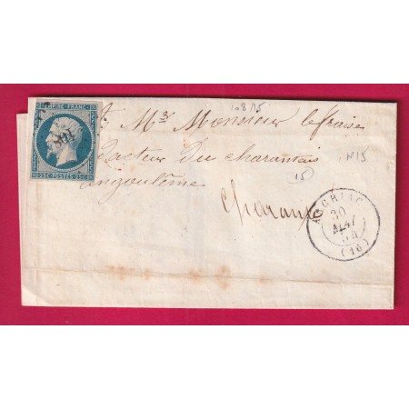 N°15 PC 108 ARCIAC CHARENTE INFRIEURE POUR ANGOULEME LETTRE