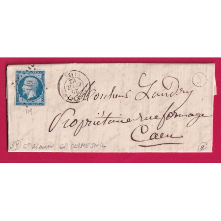 N°14 PC 119 ARGENCES CALVADOS BOITE RURALE J ST AIGNAN DE CRAMESNIL POUR CAEN LETTRE