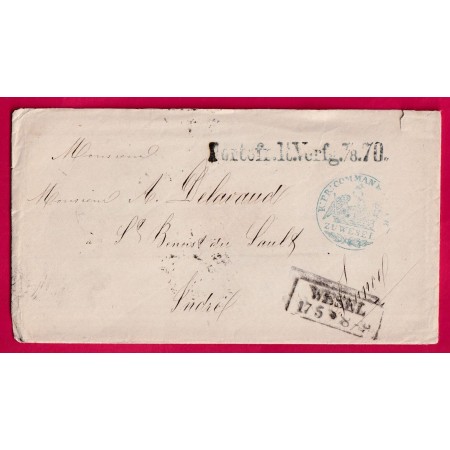 GUERRE 1870 PRISONNIER DE GUERRE CAMPS DE WESEL  PRUSSE ALLEMAGNE POUR ST BENOIT DU SAULT INDRE LETTRE