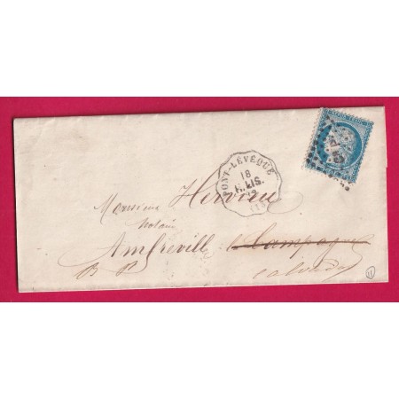 N°60 CONVOYEUR STATION PONT L'EVEQUE CALVADOS POUR AMFREVILLE TIMBRE FISCAL DANS TEXTE LETTRE