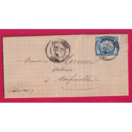 N°60 CAD TYPE 17 BALLEROY CALVADOS POUR AMFREVILLE LETTRE