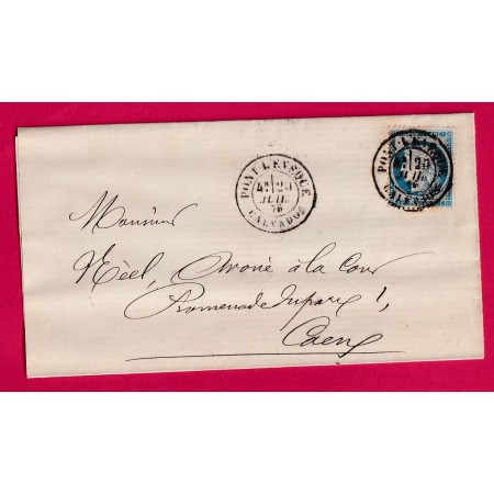N°60 CAD TYPE 18 PONT L'EVEQUE CALVADOS POUR CAEN LETTRE