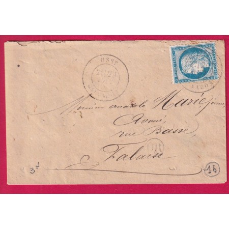 N°N°60 CAD TYPE 18 USSY CALVADOS POUR FALAISE LETTRE