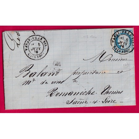 N°60 CAD TYPE 18 VASSY PRES VIRE CALVADOS OR BESNIERES LE PATRY POUR ROMANECHE THORINS LETTRE