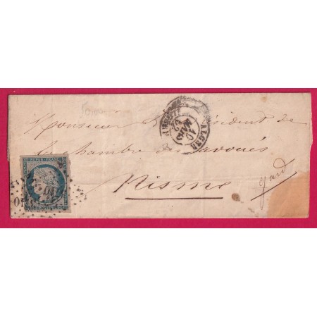 N°4 PC 3710 ALGER ALGERIE POUR NIMES GARD 1852 LETTRE
