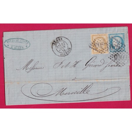 N°55 60 GC5005 ALGER ALGERIE POUR MARSEILLE LETTRE