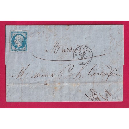 N°14 ORAN BATEAU A VAPEUR ALGERIE PC 1896 MARSEILLE LETTRE