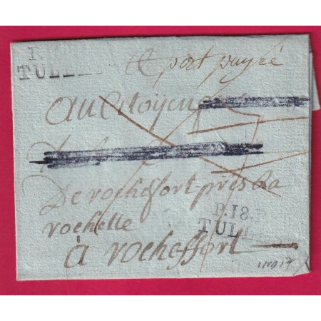 MARQUE P18P TULLES CORREZE EN NOIR INDICE 17 POUR ROCHEFORT CHARENTE INFERIEURE LETTRE