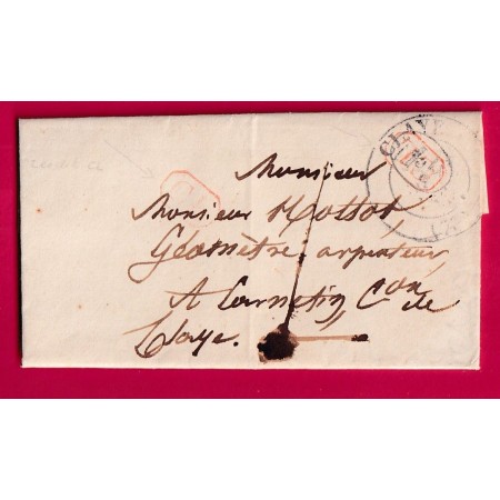 CAD TYPE 13 CLAYE SEINE ET MARNE TAXE LOCALE 1 POUR CARNETIN 1845 LETTRE