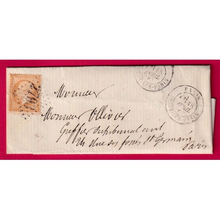 N°21 GC 2793 PARIS PASSY LES PARIS POUR PARIS RECETTES REUNIES LETTRE