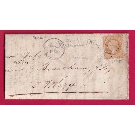 N°21 GC 2339 MEULAN SEINE ET OISE OR HAMZENCOURT POUR MERY LETTRE