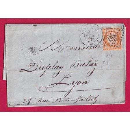 N°38 GC 3581 ST ETIENNE LOIRE CAD TYPE 18 POUR LYON RHONE LETTRE