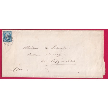 N°22 CAD MEREVILLE SEINE ET OISE DOUBLE PORT POUR CREPY EN VALOIS OISE LETTRE